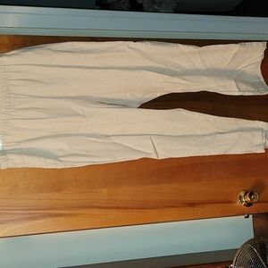 Land's End linen pull-on, elastic waist pants